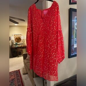 Gorgeous Lily dress in red with gold accents. Brand new without tags. Never worn